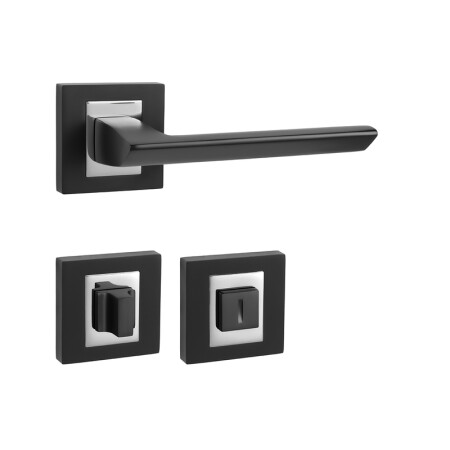 Okucia do drzwi MP Jasper HR (BS/OC - Czarny mat / błyszczący chrom)