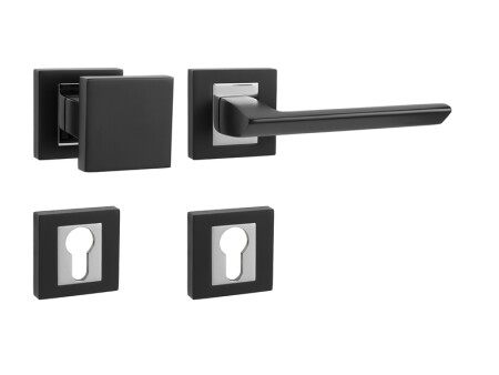 Okucia do drzwi MP Jasper HR (BS/OC - Czarny mat / błyszczący chrom)
