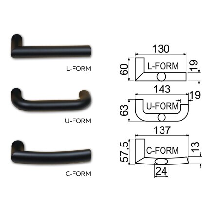 Okucia zabezpieczające RICHTER R.711.ZB TB3 (czarne)