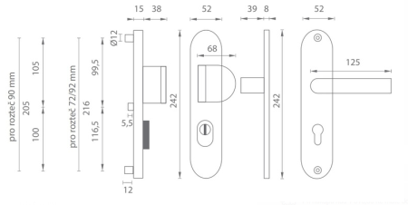 Wzmocnione okucia MP AXA Beta2 Plus (F6 - inox elox)