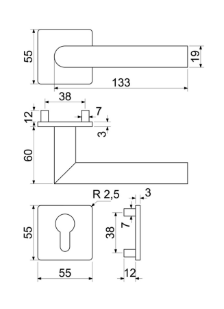 Okucia drzwiowe RICHTER RK.CML-FORM (MD)