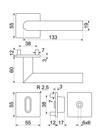 Okucia drzwiowe RICHTER RK.CML-FORM (MD)