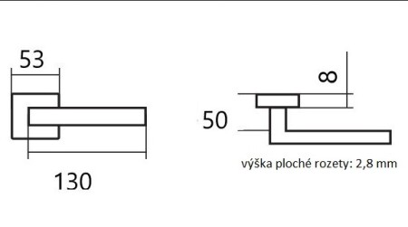 Okucia drzwiowe TWIN CUBOID HR C 1682FL (CM) - rozeta płaska