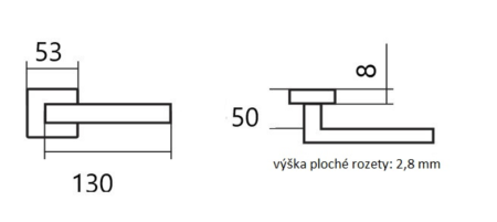 Okucia do drzwi TWIN CUBOID HR C 1682FL (E) - rozeta płaska