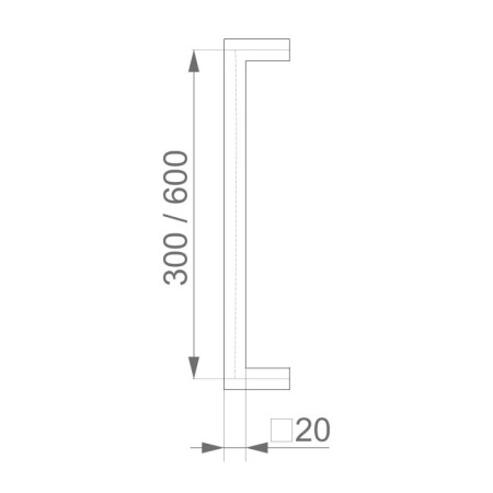 Klamka HOLAR &quot;U&quot; ze stali nierdzewnej, kwadratowa 20x20 mm