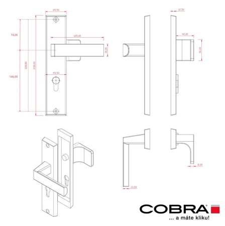 Okucia ochronne COBRA C201 z osłoną (Tytan)