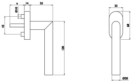 Okucia okienne TWIN VISION H 1802 RO, KONSTRUKCJA PLASTIKOWA, 3 pozycje (E)