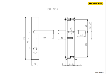 Okucia zabezpieczające ROSTEX BK 807 (CHROM-STAL NIERDZEWNA) - z łańcuchem