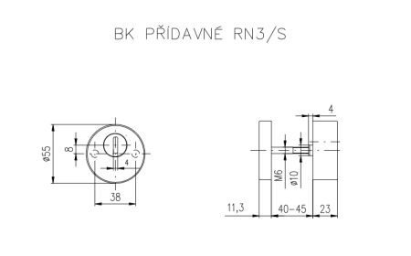 Dodatkowe okucia zabezpieczające ROSTEX RN3/S (czarny mat)