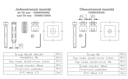 Klamka ROSTEX ALFA (czarna) - dwustronna