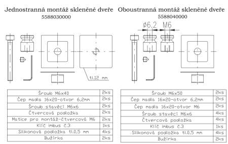 Klamka ROSTEX ALFA (czarna) - dwustronna