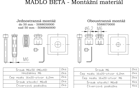 Klamka ROSTEX BETA (stal nierdzewna matowa) - dwustronna