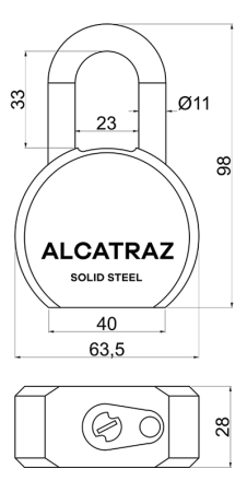 Zamek stalowy RICHTER RV.ALCATRAZ.65