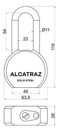 Zamek stalowy RICHTER RV.ALCATRAZ.65.PL