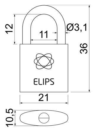 Kłódka RICHTER RV.ELIPS.20 (mosiądz)