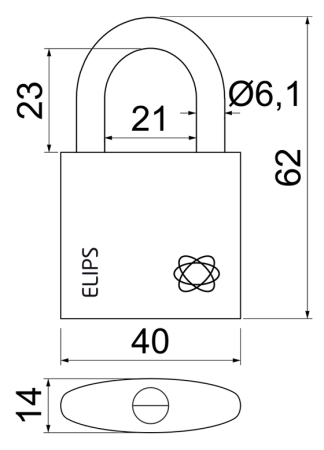 Kłódka RICHTER RV.ELIPS.40 (mosiądz)
