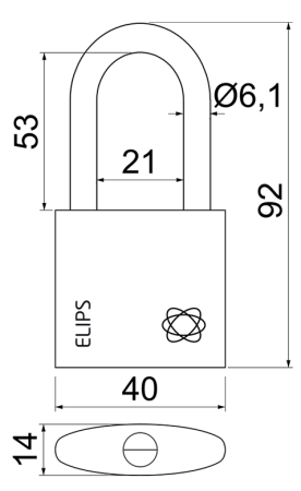 Kłódka RICHTER RV.ELIPS.40.PL.SU1 (mosiądz)
