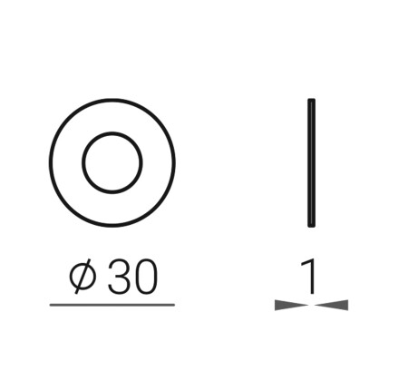 Rozeta drzwiowa MP VM R - POD KLAMKĘ 30mm (CHM - chrom matowy)