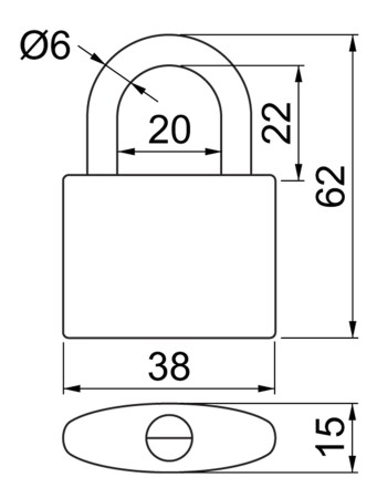 Klasyczny zamek żeliwny z kolorowym nadrukiem RICHTER RV.OVAL.38.JU4