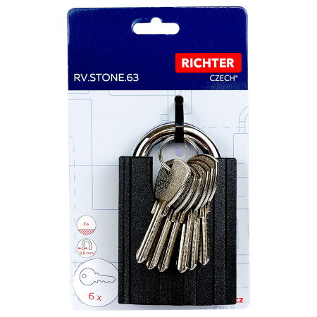Kłódka stalowa z osłoną kabłąka RICHTER RV.STONE.63