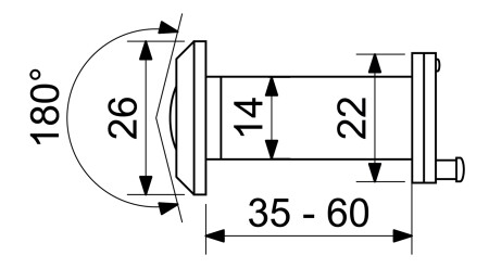 Wizjer przeciwpożarowy RICHTER RVW.G.35-60.BZP (CE - czarny)