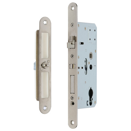 Zamek wpuszczany samoblokujący RICHTER z funkcją paniczną "E", do okuć kulkowo-klamkowych.Z.302-SZ.PA.KO.72/55/20.PL