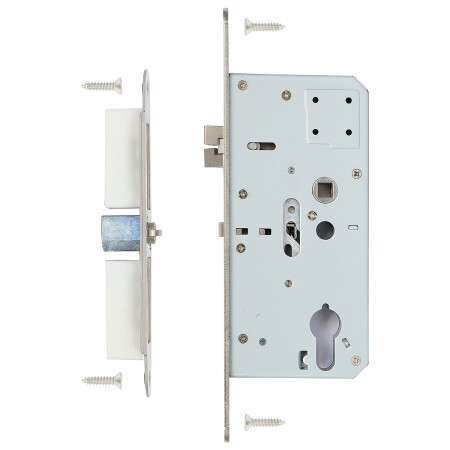 Zamek wpuszczany samoblokujący RICHTER z funkcją paniczną "E", do okuć kulkowo-klamkowych.Z.302-SZ.PA.KO.72/55/20.PL