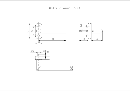 Klamka okienna ROSTEX VIGO (czarna)