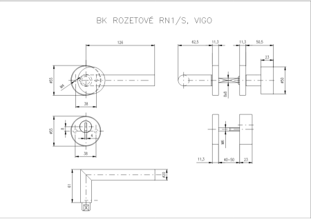 Okucia zabezpieczające ROSTEX RN1/S VIGO (STAL NIERDZEWNA MATOWA)