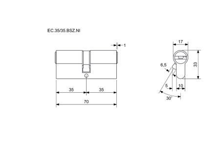 Wkładka budowlana cylindryczna, dwustronna (awaryjna) Richter EURO XCOLOR RC1