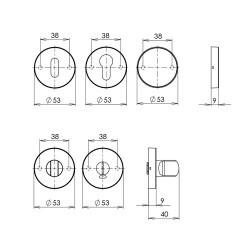 Okucia drzwiowe HOLAR MT 04 z rozetą okrągłą (stal nierdzewna)