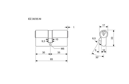 Wkładka budowlana cylindryczna Richter EURO ZERO RC1