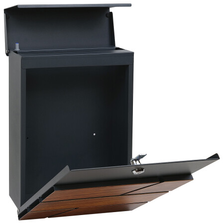 Skrzynka pocztowa RICHTER BK.524.WO.AM (matowy antracyt z nadrukiem drewna)
