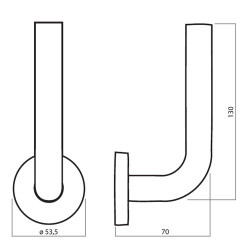 Okucia drzwiowe HOLAR MT 01 z rozetą kulkową i kwadratową (stal nierdzewna)