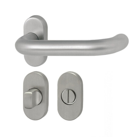 Okucia drzwiowe HOLAR MT 02 z rozetą owalną (stal nierdzewna)