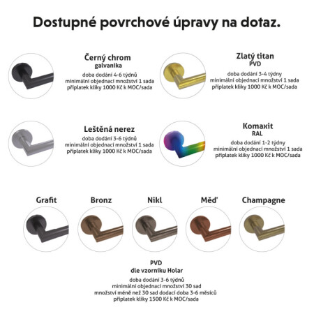 Okucia drzwiowe HOLAR MT 03 z rozetą kwadratową (stal nierdzewna)