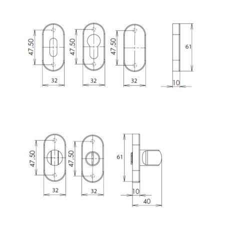 Okucia drzwiowe HOLAR MT 03 z rozetą owalną (stal nierdzewna)
