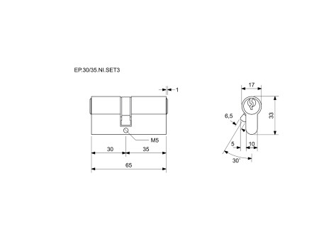 Zestaw 3 wkładek cylindrycznych Richter EURO Plus SET3