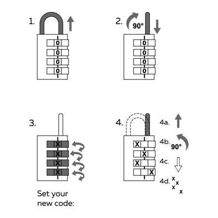 Kłódka aluminiowa kodowa Richter RV.12002.40.CRN