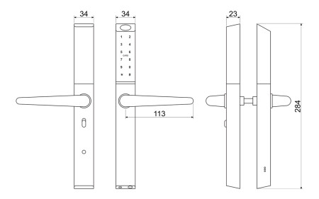 Richter digital door handle DH.S3B.STR (silver)