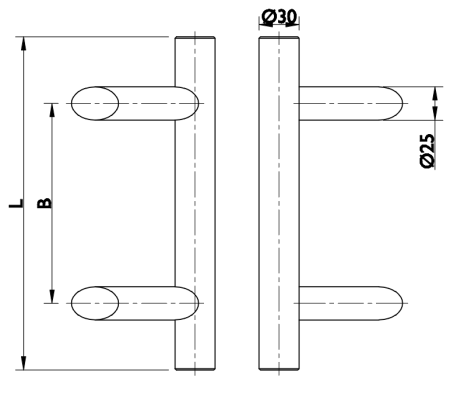 Klamka do drzwi podwójna BF 118010 (E) - kątowa - para