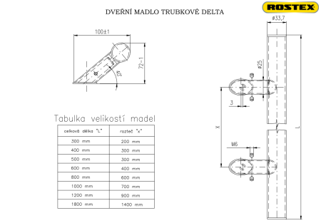 Klamka ROSTEX DELTA (czarna) - dwustronna