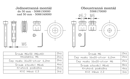 Klamka ROSTEX OMEGA (czarna) - dwustronna