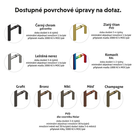 Klamka ze stali nierdzewnej "U" HOLAR (stal nierdzewna polerowana) - para