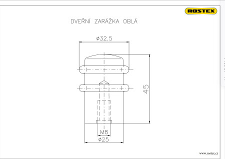 Okrągły ogranicznik do drzwi ROSTEX (stal nierdzewna chromowana)