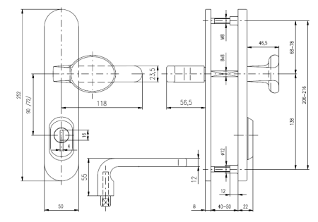 Okucia zabezpieczające ROSTEX RX 802-50 SOLID 3 klasa (MATA MIEDZIANA)