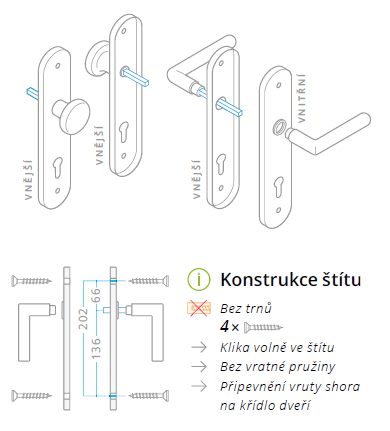 Okucia drzwiowe ACT Dora OV ECO (STAL NIERDZEWNA)